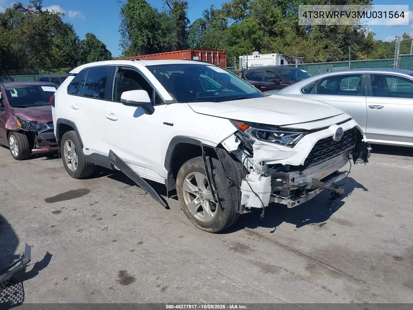 TOYOTA RAV 4 2021, VIN 4T3RWRFV3MU031564