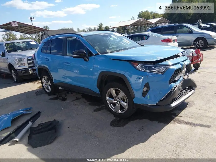 TOYOTA RAV 4 2021, VIN 4T3B6RFV6MU063992