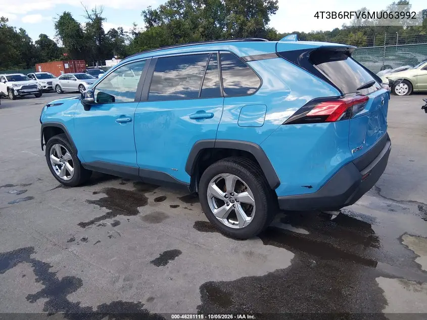 2021 TOYOTA RAV 4 VIN 4T3B6RFV6MU063992 — фото 3
