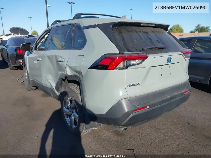 2021 TOYOTA RAV 4 VIN 2T3B6RFV1MW026090 — фото 3