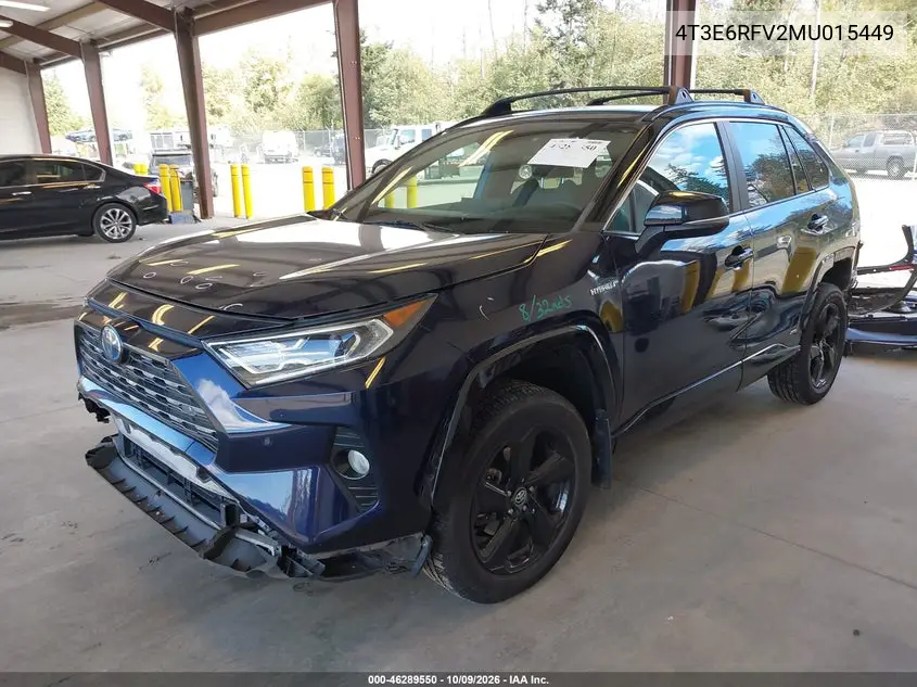 2021 TOYOTA RAV 4 VIN 4T3E6RFV2MU015449 — фото 2