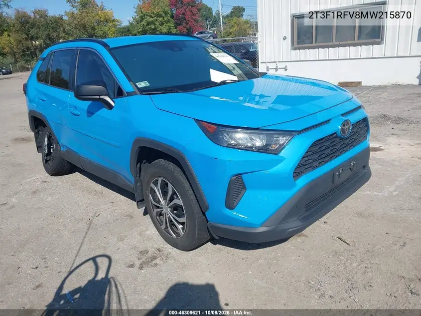 TOYOTA RAV 4 2021, VIN 2T3F1RFV8MW215870