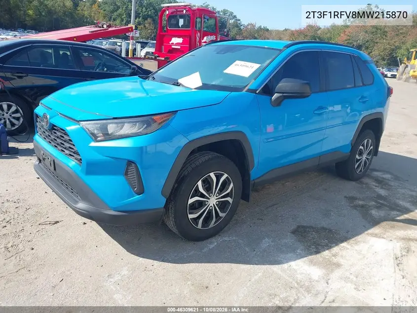 2021 TOYOTA RAV 4 VIN 2T3F1RFV8MW215870 — фото 2