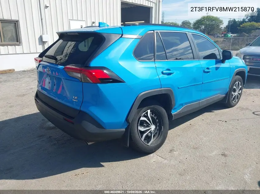 2021 TOYOTA RAV 4 VIN 2T3F1RFV8MW215870 — фото 4