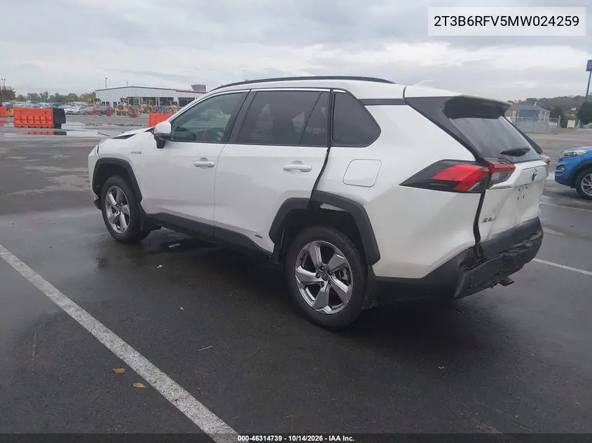 2021 TOYOTA RAV 4 VIN 2T3B6RFV5MW024259 — фото 3