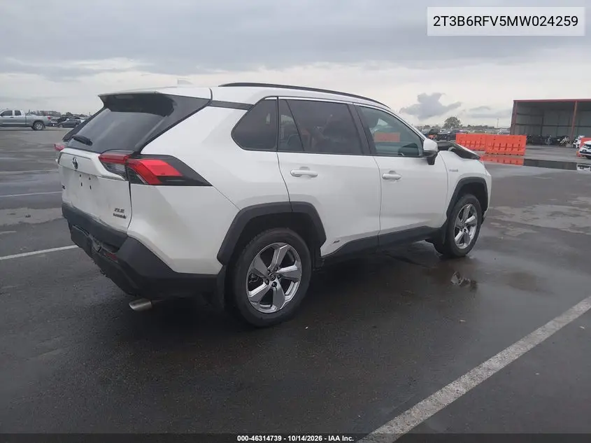 2021 TOYOTA RAV 4 VIN 2T3B6RFV5MW024259 — фото 4