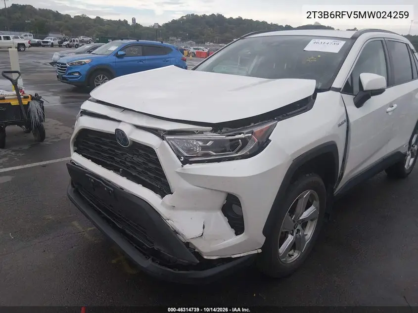 2021 TOYOTA RAV 4 VIN 2T3B6RFV5MW024259 — фото 6