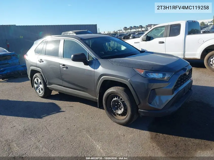 TOYOTA RAV 4 2021, VIN 2T3H1RFV4MC119258