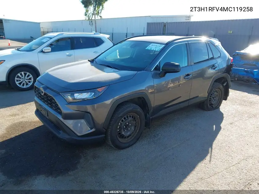 2021 TOYOTA RAV 4 VIN 2T3H1RFV4MC119258 — фото 2