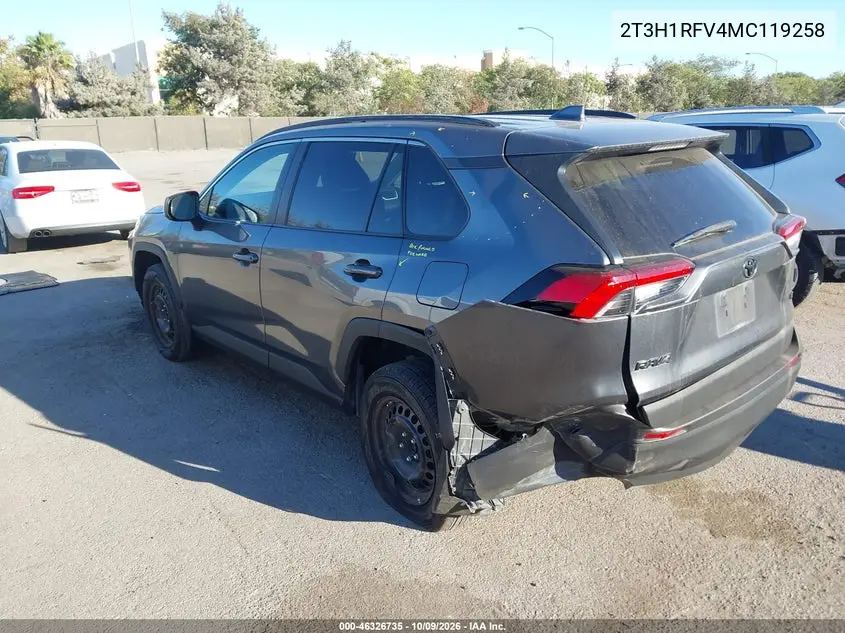 2021 TOYOTA RAV 4 VIN 2T3H1RFV4MC119258 — фото 3