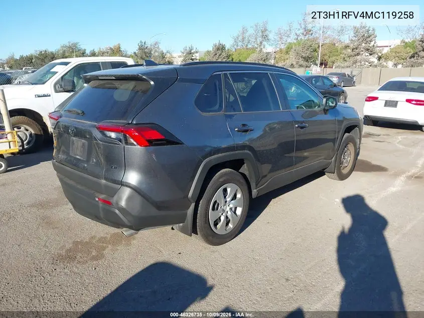 2021 TOYOTA RAV 4 VIN 2T3H1RFV4MC119258 — фото 4