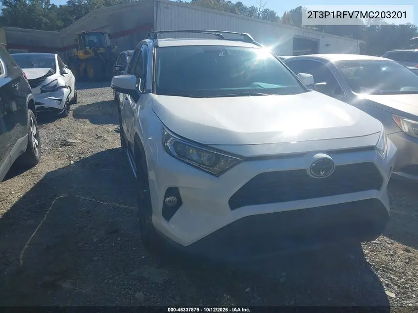 TOYOTA RAV 4 2021, VIN 2T3P1RFV7MC203201