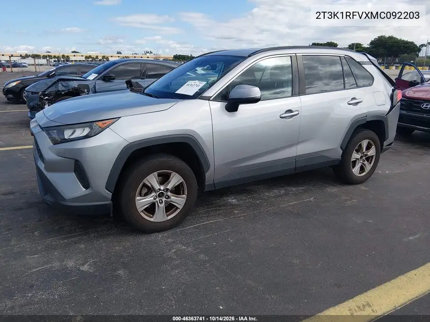 2021 TOYOTA RAV 4 VIN 2T3K1RFVXMC092203 — фото 2