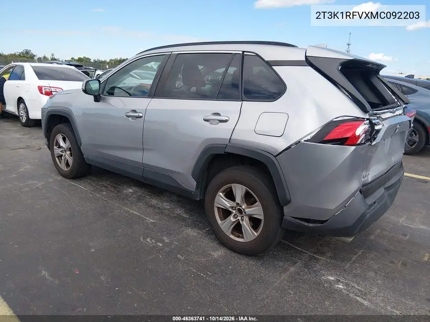 2021 TOYOTA RAV 4 VIN 2T3K1RFVXMC092203 — фото 3