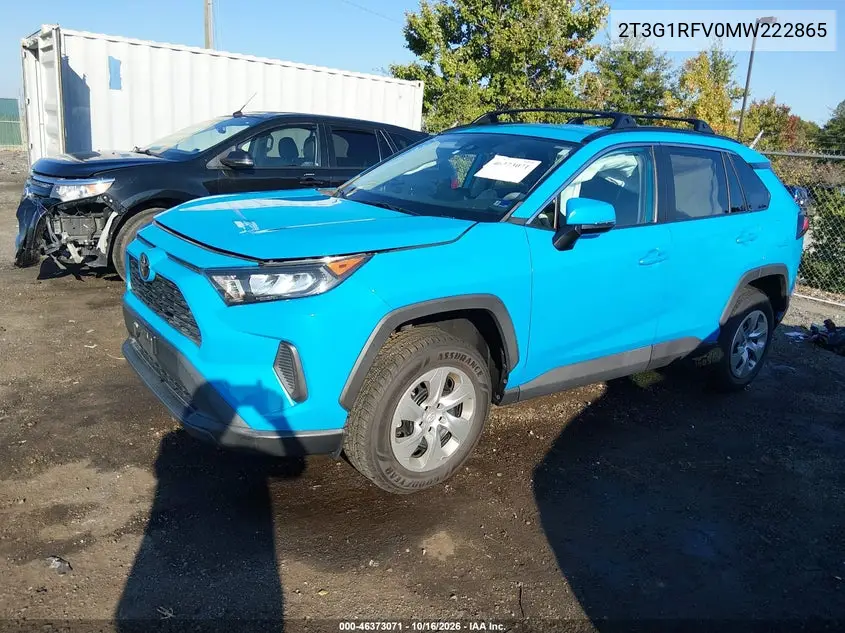 2021 TOYOTA RAV 4 VIN 2T3G1RFV0MW222865 — фото 2