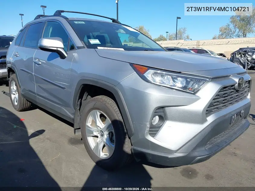 TOYOTA RAV 4 2021, VIN 2T3W1RFV4MC104721