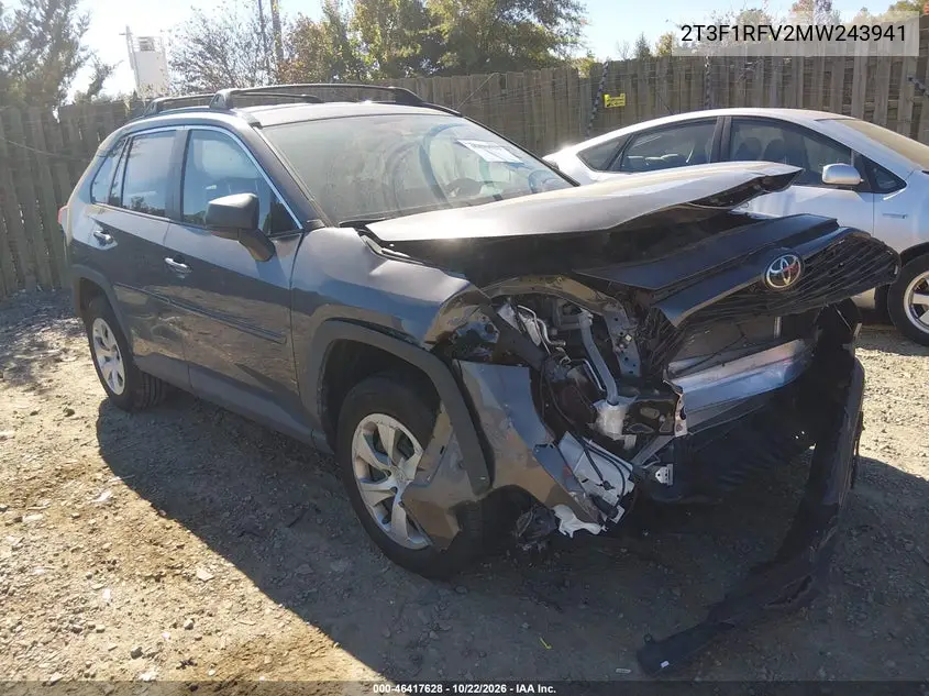 TOYOTA RAV 4 2021, VIN 2T3F1RFV2MW243941