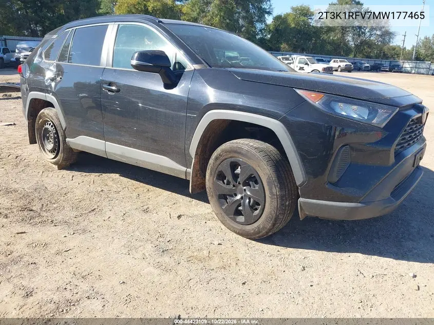TOYOTA RAV 4 2021, VIN 2T3K1RFV7MW177465