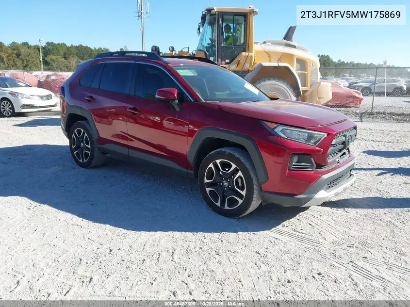 TOYOTA RAV 4 2021, VIN 2T3J1RFV5MW175869