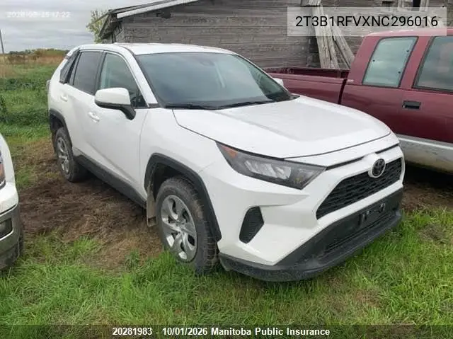 TOYOTA RAV 4 2022, VIN 2T3B1RFVXNC296016