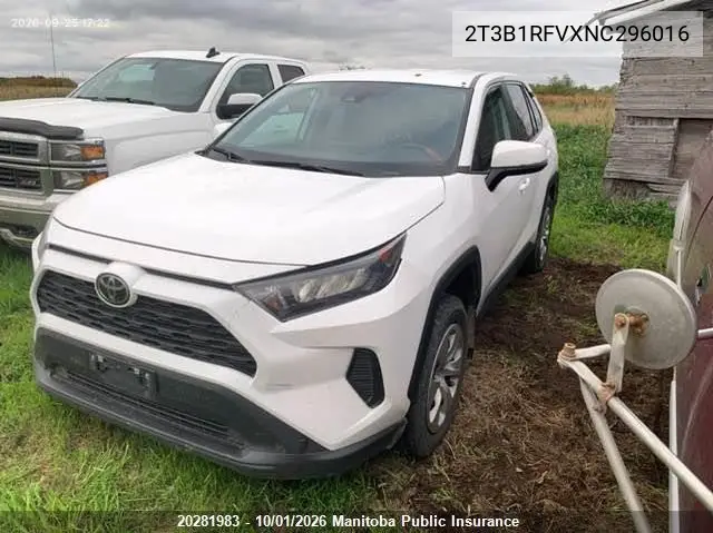 2022 TOYOTA RAV 4 VIN 2T3B1RFVXNC296016 — фото 2