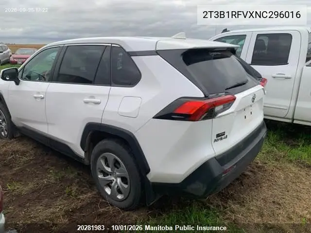 2022 TOYOTA RAV 4 VIN 2T3B1RFVXNC296016 — фото 3
