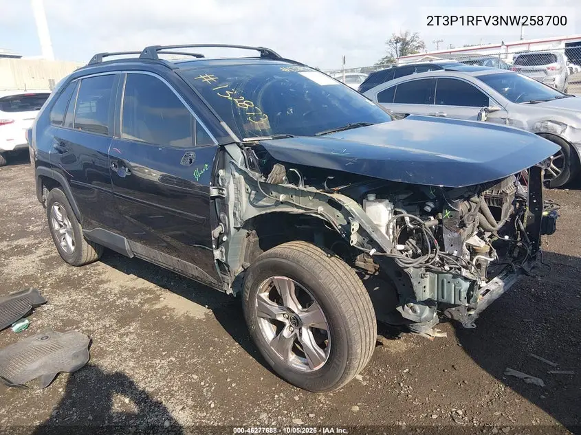 TOYOTA RAV 4 2022, VIN 2T3P1RFV3NW258700