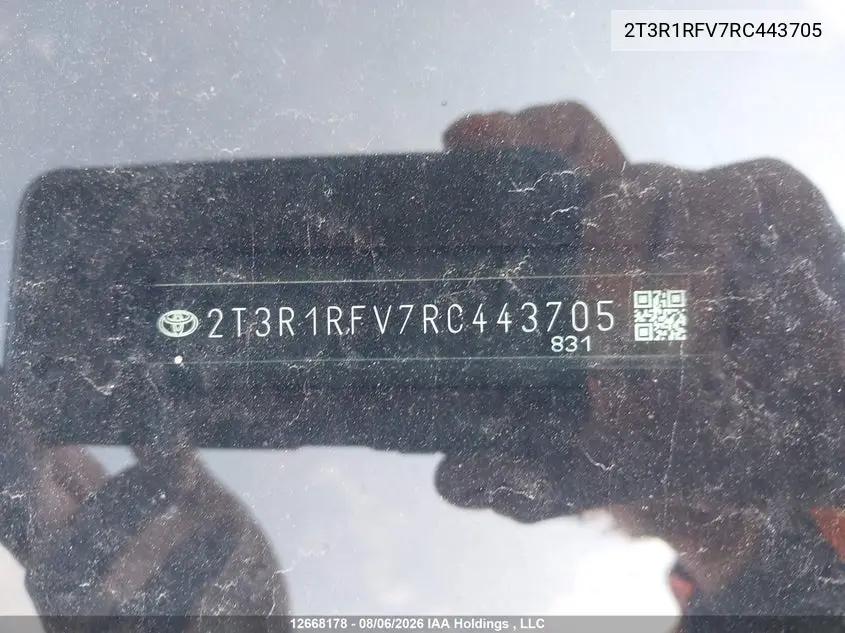 2024 TOYOTA RAV 4 VIN 2T3R1RFV7RC443705 — фото 17