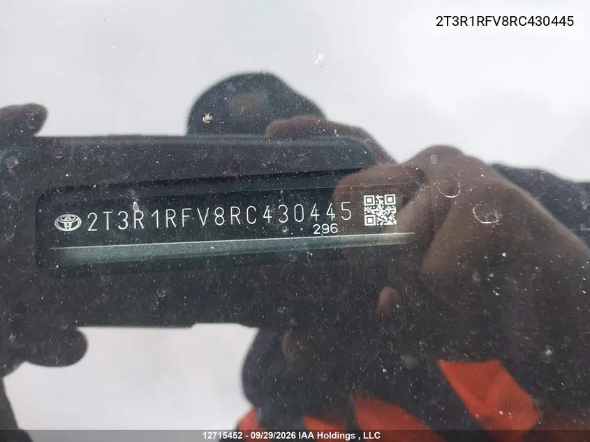 2024 TOYOTA RAV 4 VIN 2T3R1RFV8RC430445 — фото 20