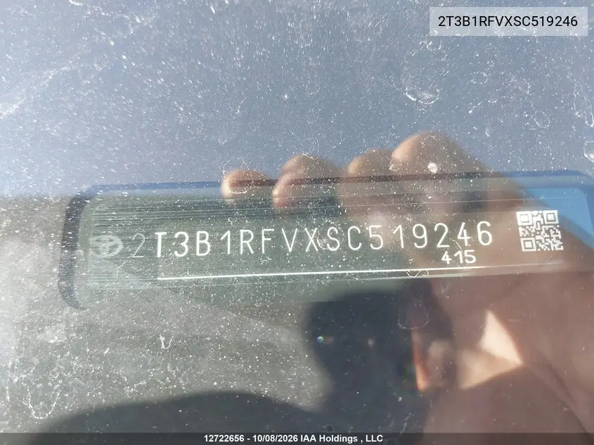 2025 TOYOTA RAV 4 VIN 2T3B1RFVXSC519246 — фото 17