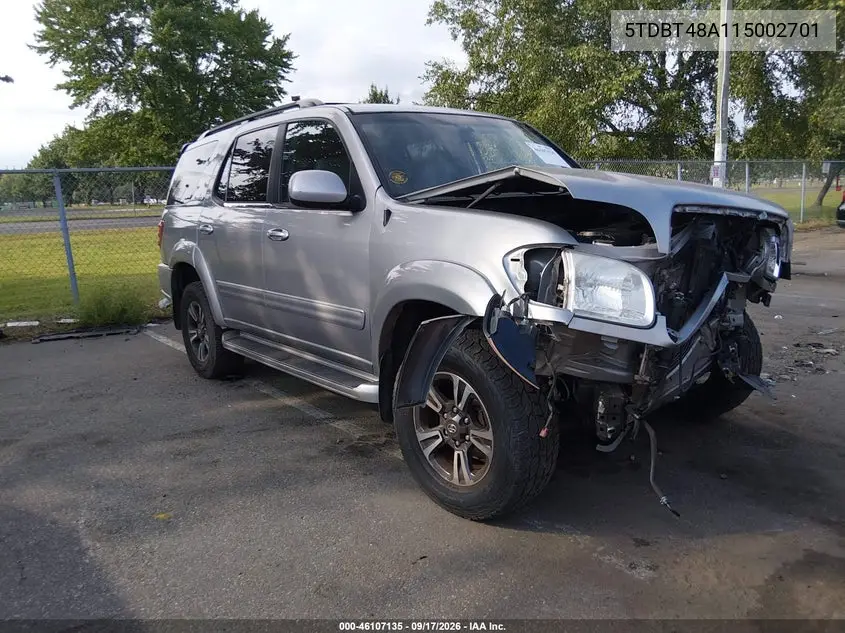 TOYOTA SEQUOIA 2001, VIN 5TDBT48A11S002701