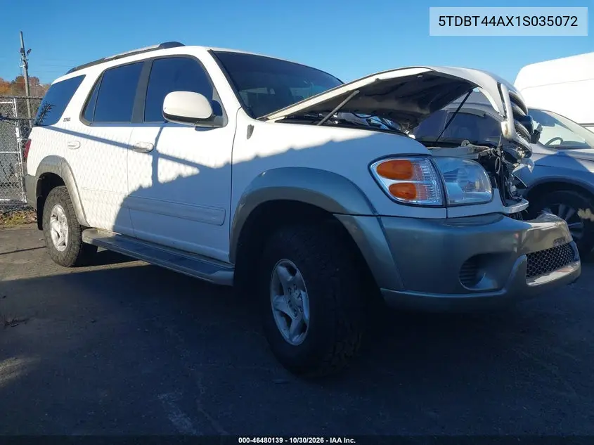 TOYOTA SEQUOIA 2001, VIN 5TDBT44AX1S035072