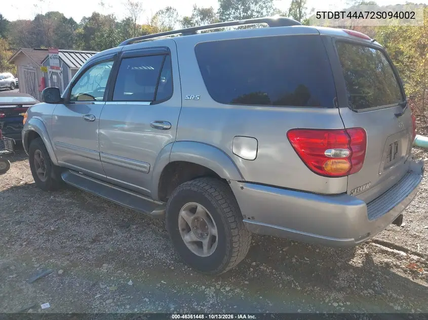 2002 TOYOTA SEQUOIA VIN 5TDBT44A72S094002 — фото 3