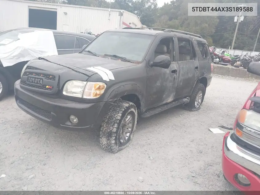2003 TOYOTA SEQUOIA VIN 5TDBT44AX3S189588 — фото 2