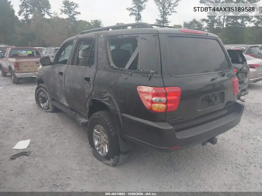 2003 TOYOTA SEQUOIA VIN 5TDBT44AX3S189588 — фото 3
