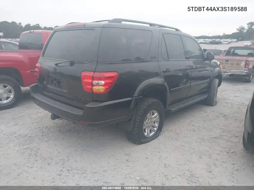 2003 TOYOTA SEQUOIA VIN 5TDBT44AX3S189588 — фото 4
