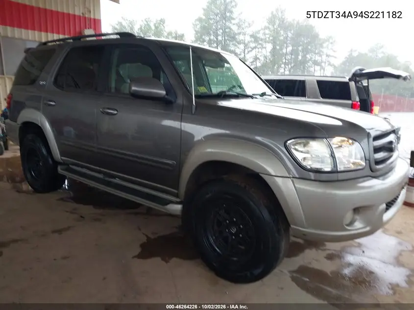 TOYOTA SEQUOIA 2004, VIN 5TDZT34A94S221182