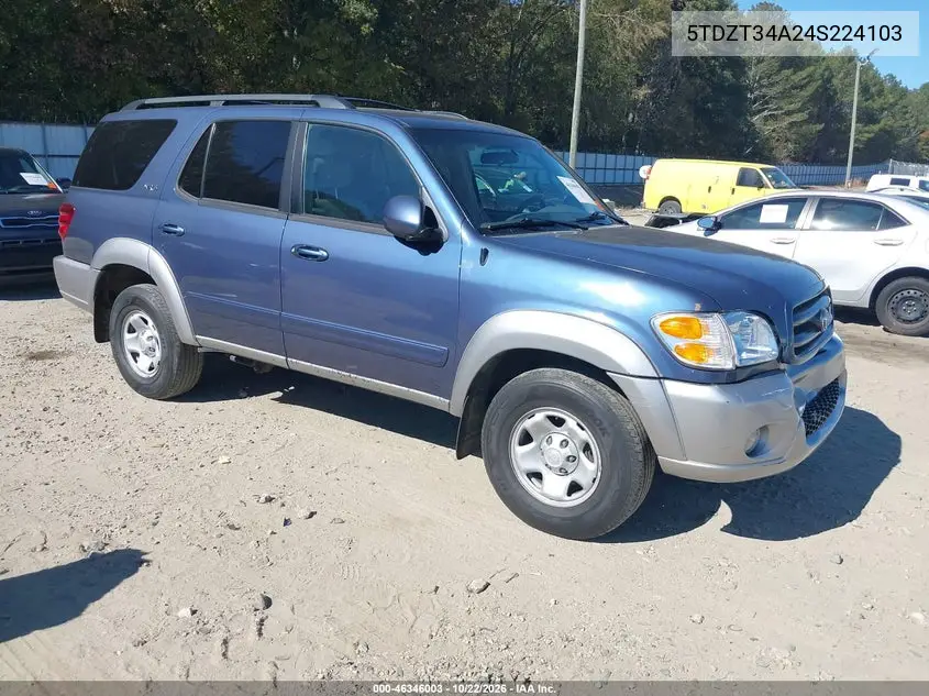 TOYOTA SEQUOIA 2004, VIN 5TDZT34A24S224103