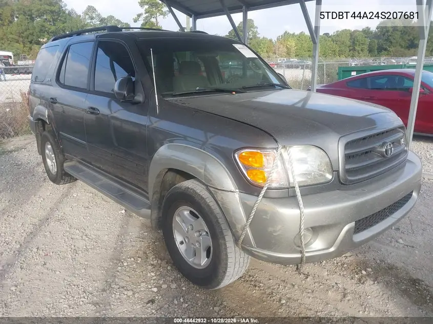 TOYOTA SEQUOIA 2004, VIN 5TDBT44A24S207681