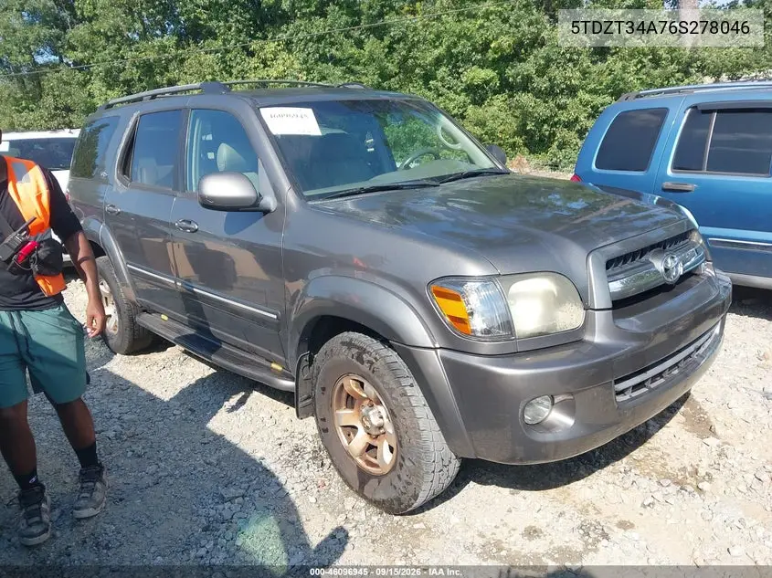 TOYOTA SEQUOIA 2006, VIN 5TDZT34A76S278046