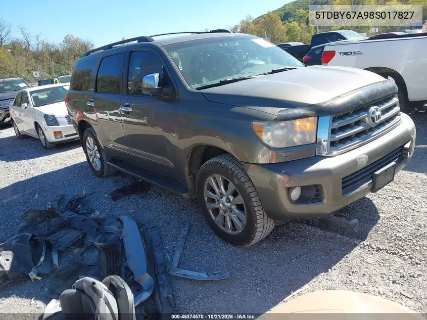 TOYOTA SEQUOIA 2008, VIN 5TDBY67A98S017827
