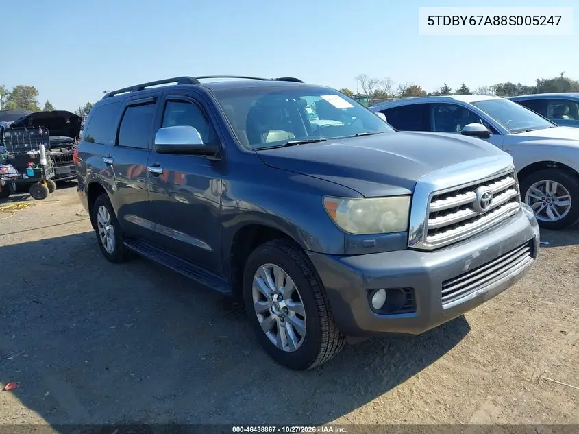 TOYOTA SEQUOIA 2008, VIN 5TDBY67A88S005247