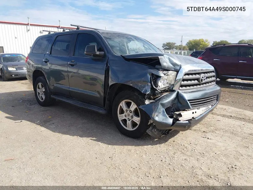 TOYOTA SEQUOIA 2009, VIN 5TDBT64A49S000745