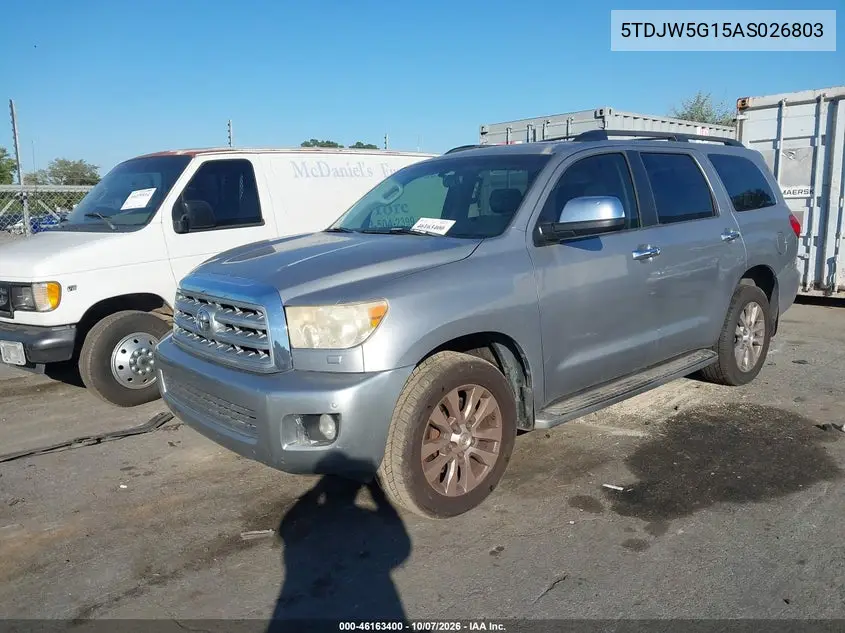 2010 TOYOTA SEQUOIA VIN 5TDJW5G15AS026803 — фото 2