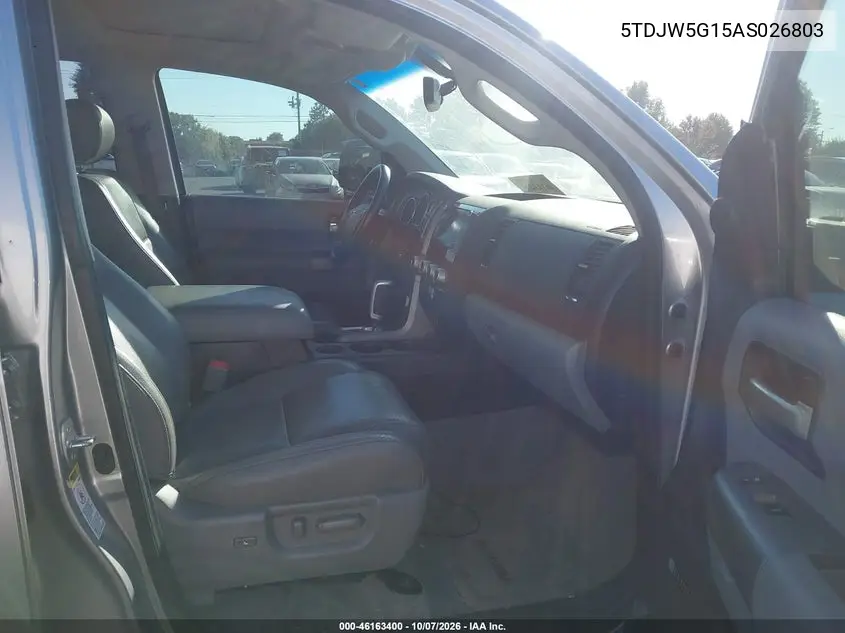 2010 TOYOTA SEQUOIA VIN 5TDJW5G15AS026803 — фото 5