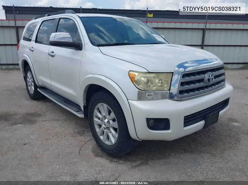 TOYOTA SEQUOIA 2012, VIN 5TDYY5G19CS038321