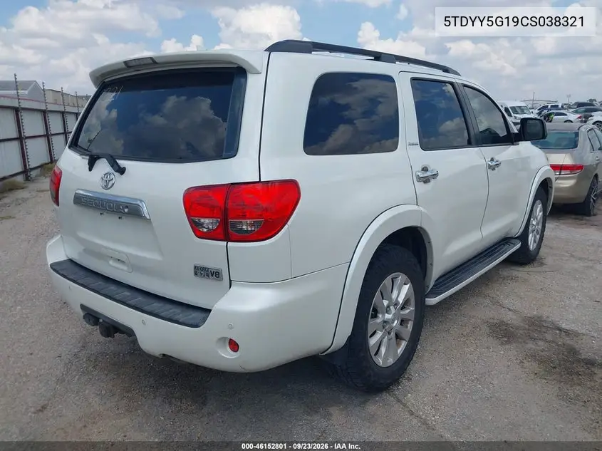 2012 TOYOTA SEQUOIA VIN 5TDYY5G19CS038321 — фото 4
