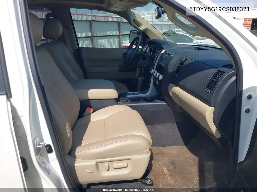 2012 TOYOTA SEQUOIA VIN 5TDYY5G19CS038321 — фото 5