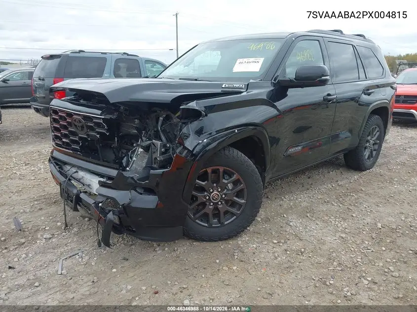 2023 TOYOTA SEQUOIA VIN 7SVAAABA2PX004815 — фото 2