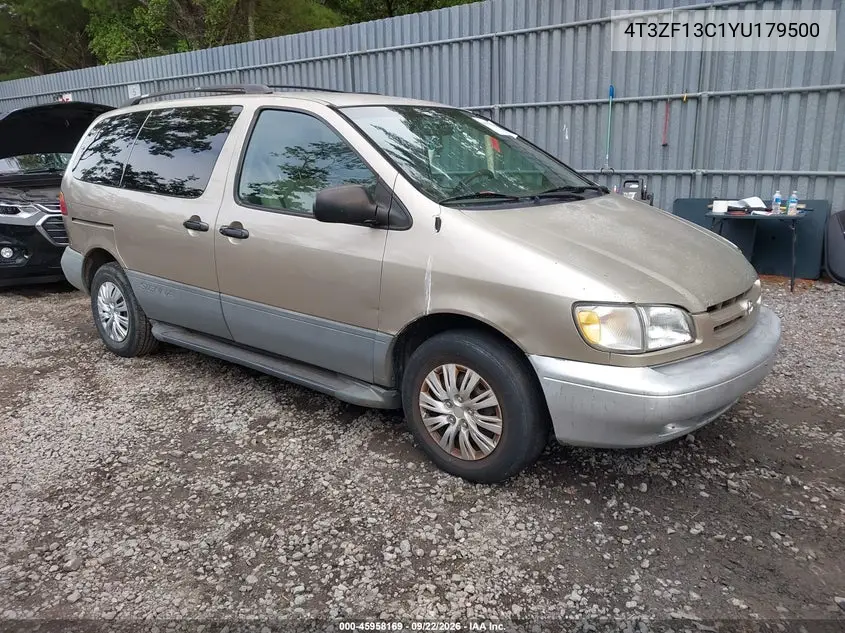 TOYOTA SIENNA 2000, VIN 4T3ZF13C1YU179500